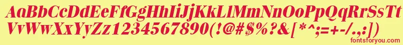 QuantasextraboldItalic Font – Red Fonts on Yellow Background