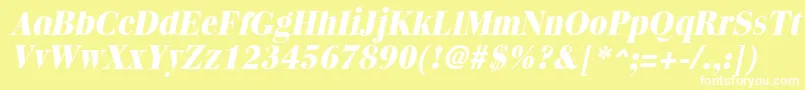 QuantasextraboldItalic Font – White Fonts on Yellow Background