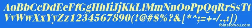 QuantasextraboldItalic Font – Yellow Fonts on Blue Background