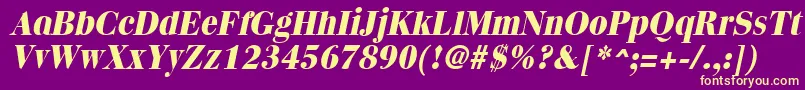 QuantasextraboldItalic Font – Yellow Fonts on Purple Background