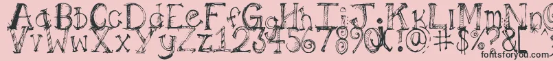 Fonte Pilotllj – fontes pretas em um fundo rosa