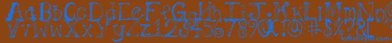 Pilotllj Font – Blue Fonts on Brown Background