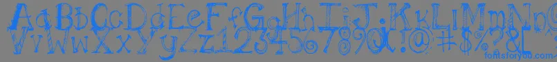 Pilotllj Font – Blue Fonts on Gray Background