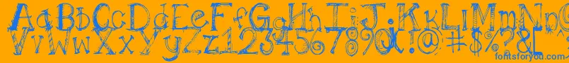 Pilotllj Font – Blue Fonts on Orange Background