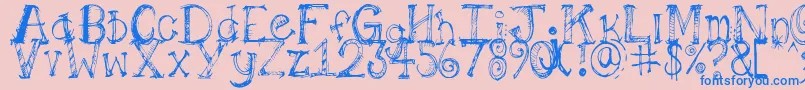 Pilotllj Font – Blue Fonts on Pink Background