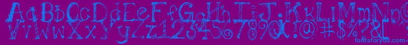 Pilotllj Font – Blue Fonts on Purple Background