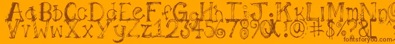 Pilotllj Font – Brown Fonts on Orange Background