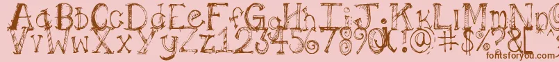 Pilotllj Font – Brown Fonts on Pink Background