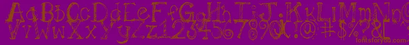 Pilotllj Font – Brown Fonts on Purple Background