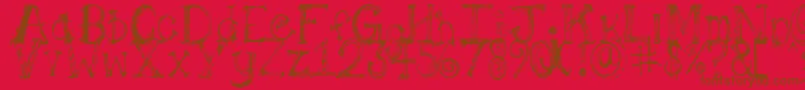 Pilotllj Font – Brown Fonts on Red Background