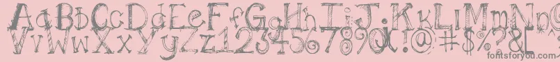 Fonte Pilotllj – fontes cinzas em um fundo rosa