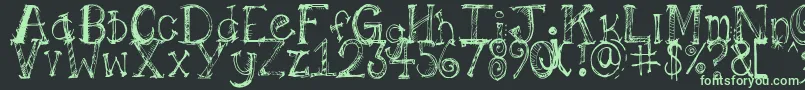 Pilotllj-fontti – vihreät fontit mustalla taustalla