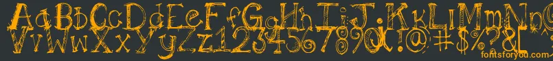 Pilotllj Font – Orange Fonts on Black Background