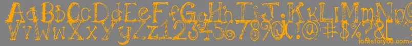 Pilotllj Font – Orange Fonts on Gray Background