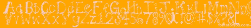 フォントPilotllj – オレンジの背景にピンクのフォント