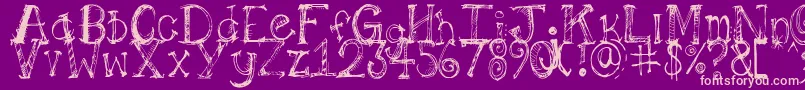 Pilotllj-Schriftart – Rosa Schriften auf violettem Hintergrund