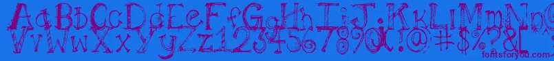 Pilotllj Font – Purple Fonts on Blue Background