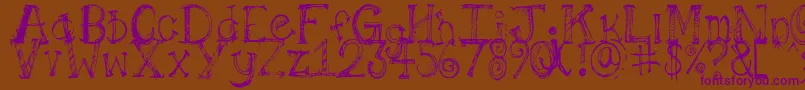 Pilotllj Font – Purple Fonts on Brown Background