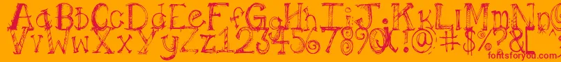 Pilotllj Font – Red Fonts on Orange Background