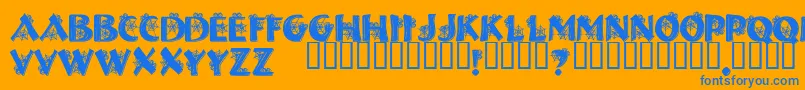 Halls ffy Font – Blue Fonts on Orange Background