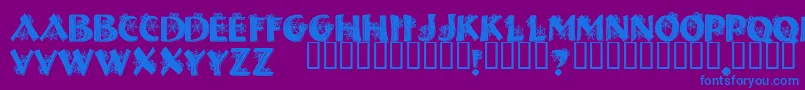 Halls ffyフォントについての詳細 フォントHalls ffy – 紫色の背景に青い文字