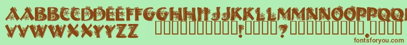 Halls ffy Font – Brown Fonts on Green Background