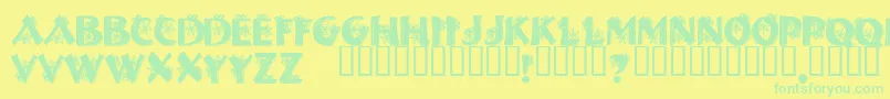 Halls ffy Font – Green Fonts on Yellow Background