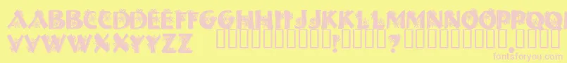 Halls ffy Font – Pink Fonts on Yellow Background