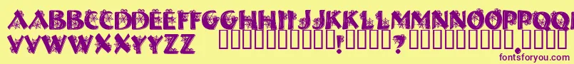 Weitere Informationen zur Halls ffy-Schriftart Halls ffy-Schriftart – Violette Schriften auf gelbem Hintergrund