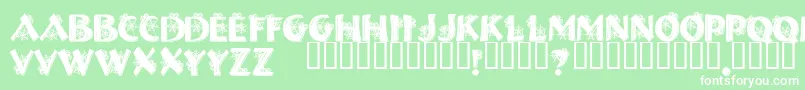 フォントHalls ffy – 緑の背景に白い文字