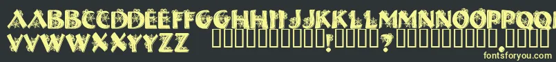 フォントHalls ffy – 黒い背景に黄色の文字