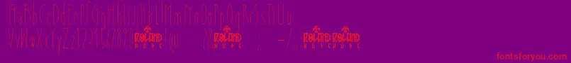 フォントNovemberSkyDemo – 紫の背景に赤い文字