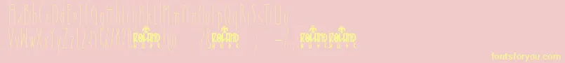Шрифт NovemberSkyDemo – жёлтые шрифты на розовом фоне