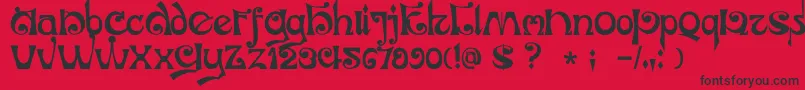 Шрифт DkJubileum – чёрные шрифты на красном фоне