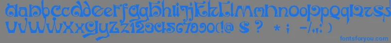 DkJubileum-Schriftart – Blaue Schriften auf grauem Hintergrund