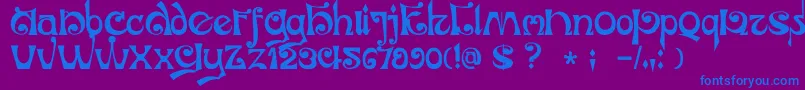 DkJubileum Font – Blue Fonts on Purple Background