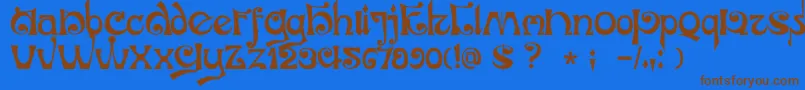 Шрифт DkJubileum – коричневые шрифты на синем фоне