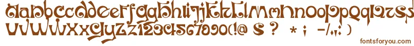 DkJubileum-fontti – ruskeat fontit valkoisella taustalla