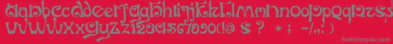 Czcionka DkJubileum – szare czcionki na czerwonym tle