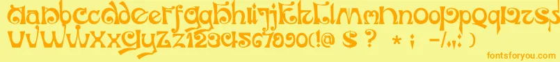 DkJubileum Font – Orange Fonts on Yellow Background