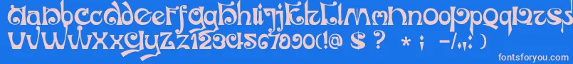 DkJubileum Font – Pink Fonts on Blue Background