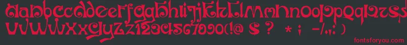 DkJubileum Font – Red Fonts on Black Background