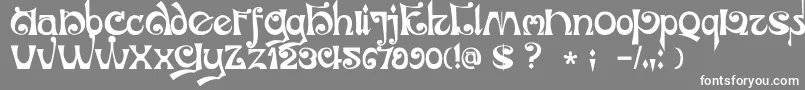 DkJubileum-Schriftart – Weiße Schriften auf grauem Hintergrund