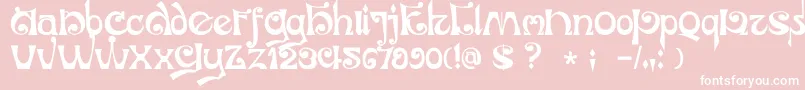 Fonte DkJubileum – fontes brancas em um fundo rosa
