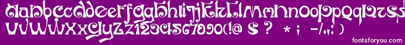 Police DkJubileum – polices blanches sur fond violet
