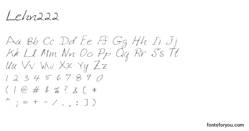 Lehn222フォント–アルファベット、数字、特殊文字