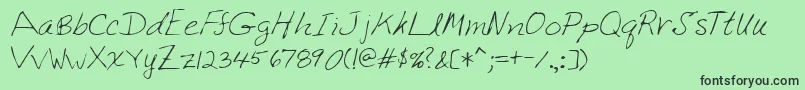 フォントLehn222 – 緑の背景に黒い文字