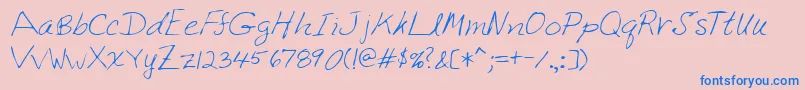 Lehn222 Font – Blue Fonts on Pink Background