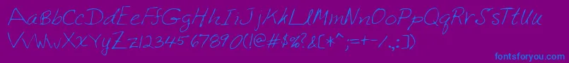 Lehn222 Font – Blue Fonts on Purple Background