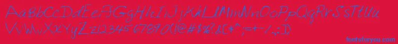 Lehn222 Font – Blue Fonts on Red Background
